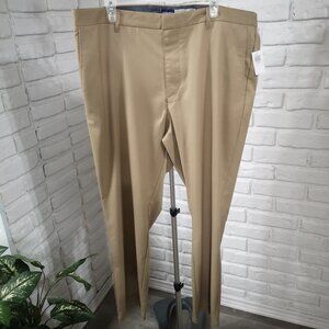 NWT Old Navy Men's Size 44/30 Tan Straight Built-in-Flex Flat Front Pants